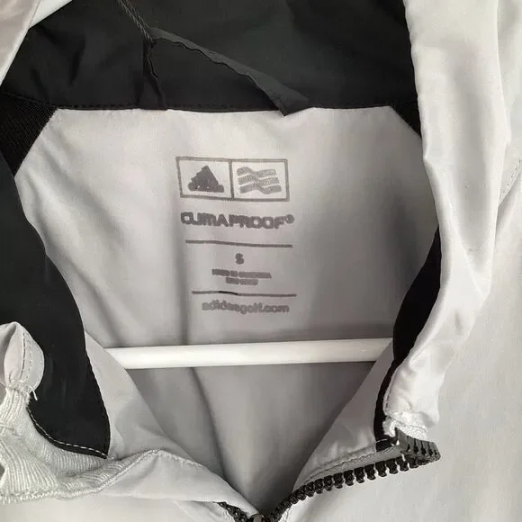 Men's Adidas‎ 1/4 Zip Climaproof Golf Jacket Windbreaker Tan - Flaw - Picture 6 of 13